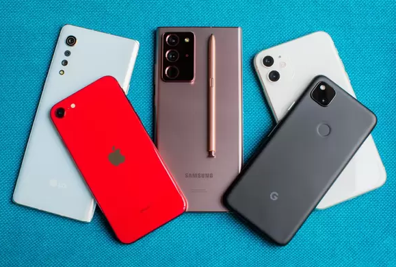 A pile of mobile phones